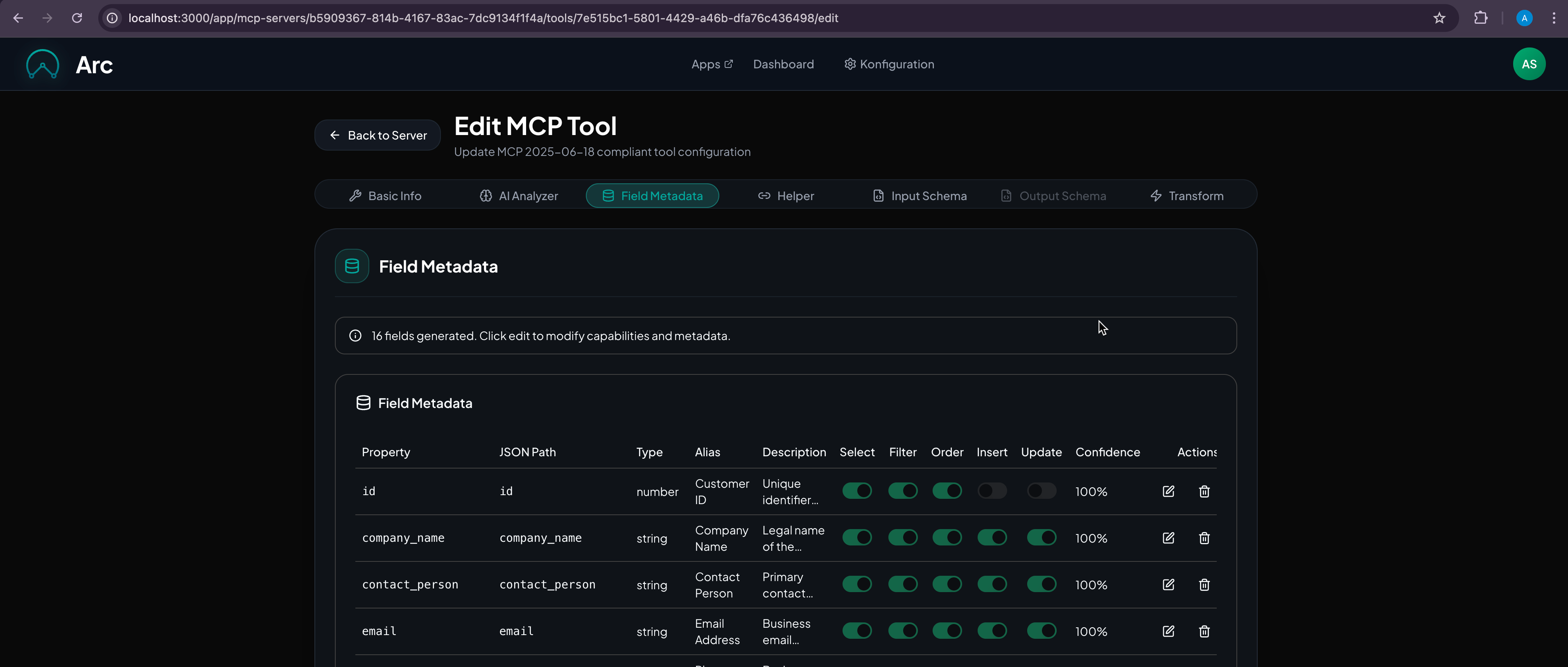vMCP Tool Configuration Interface