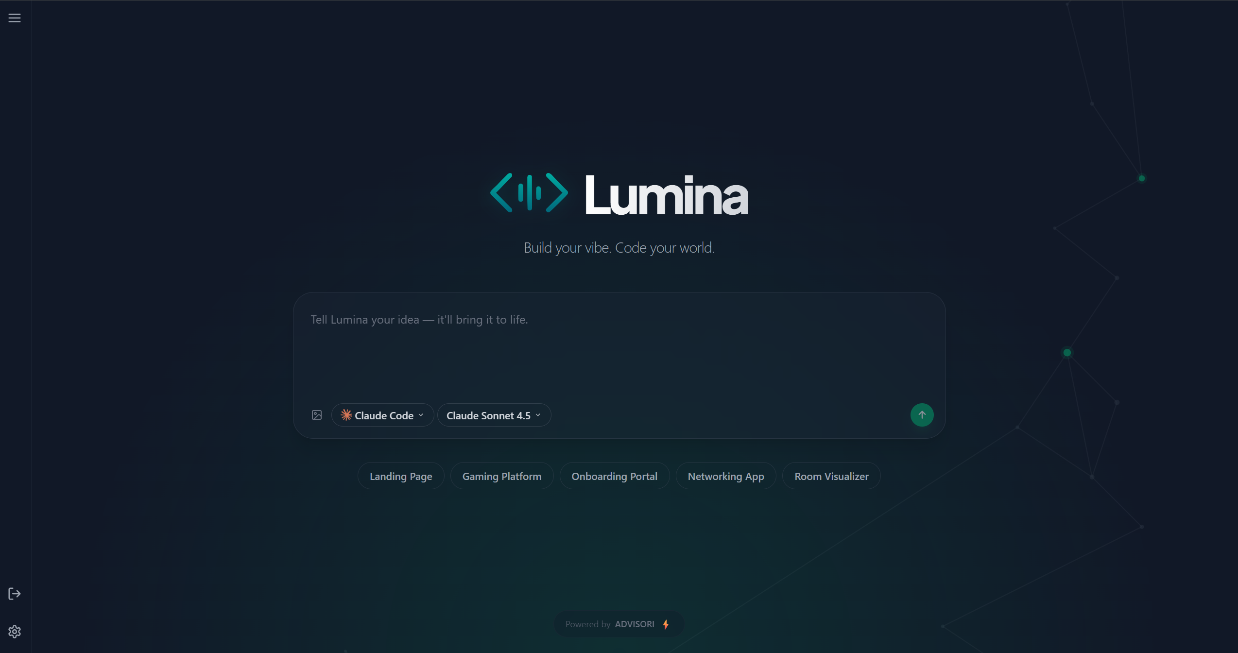Vibe Coder Lumina Interface - AI Code Development